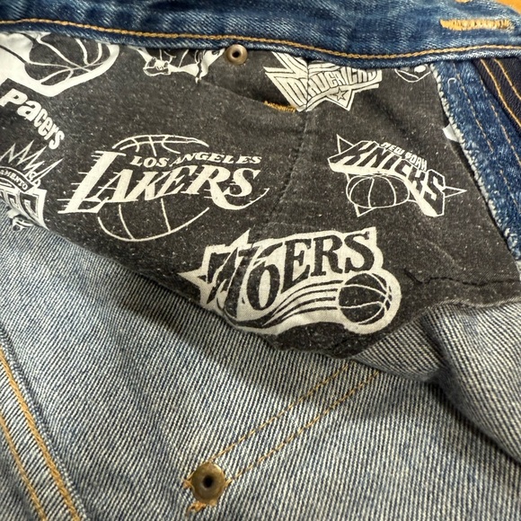 2000s NBA Teams Basketball Patches Straight Jeans 40x35 Y2K Sports Collectibles - Picture 9 of 14